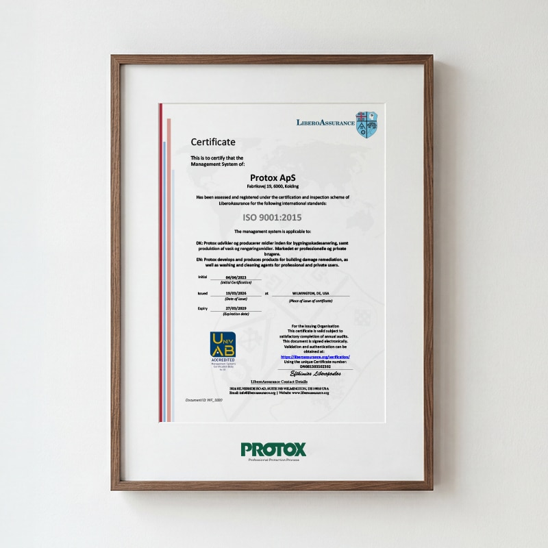 PROTOX ISO-9001-2015 certifikat